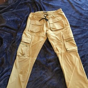 Green Nylon Cargo Pants